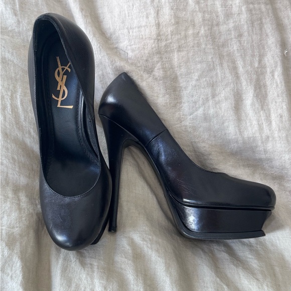 Yves Saint Laurent Black Platform Heels with Stiletto - Picture 1 of 8